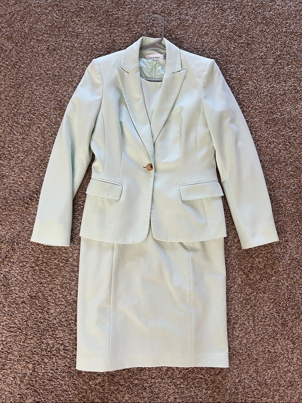 Calvin Klein Mint Green Women's Dress Suit and Blazer Set